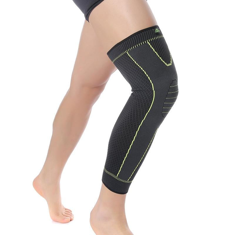 New style simple elasticity sports safety series green stripe legwarmer leg protect  knee sleeve - CyberMarkt