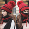 New Fashion Autumn Winter Women's Hat Caps Knitted Warm Scarf Windproof Multi Functional Hat Scarf Set clothing accessories suit - CyberMarkt