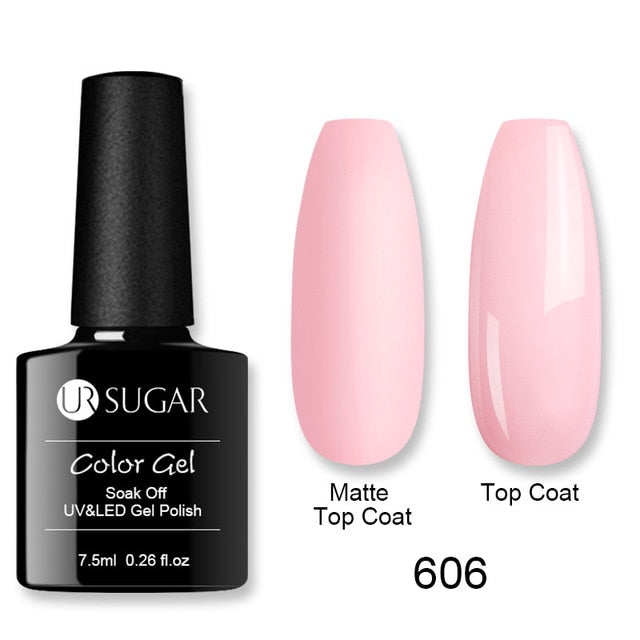 UR SUGAR Nude Glitter Gel Nail Polish Varnish Pink Rose Gold Shimmer Soak Off UV LED Nails Gel Varnish for Manicures Set 7.5ml