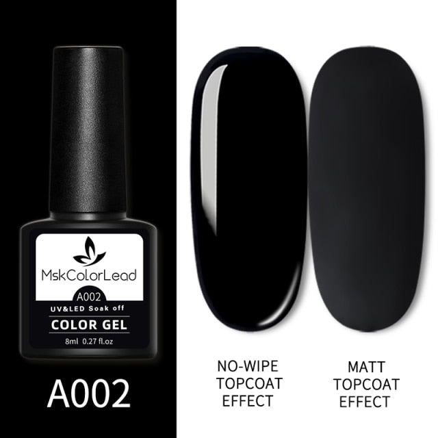 Msk Color Lead Nail Gel Polish 60 Colors Nail Gel 8ML For Baking Nail Art Manicure Semi Permanent Top Coat UV LED Gel Varnish