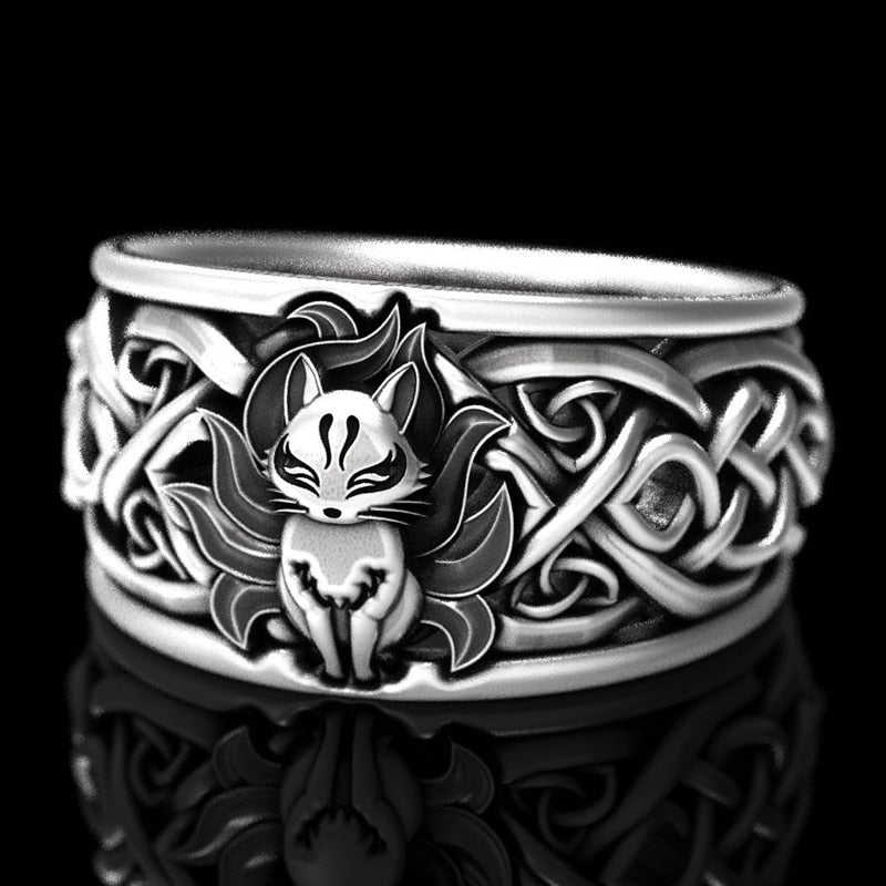 Huitan Viking Nordic Mythology Giant Wolf Men Ring Defense Totem Wolf Fashion Hip Hop Rock Unisex Finger Ring Punk Gift99