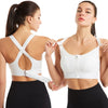Women's Sports Bra Gathered Without Steel Ring Adjustable Belt Front Zipper Yoga Running Vest Shockproof Underwear Plus Size