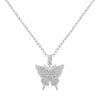 Statement Big Butterfly Pendant Necklace Rhinestone Chain for Women Bling Tennis Chain Crystal Choker Necklace Party Jewelry