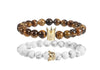 Load image into Gallery viewer, Micro inlaid zircon crown bracelet volcanic stone white turquoise bracelet - CyberMarkt