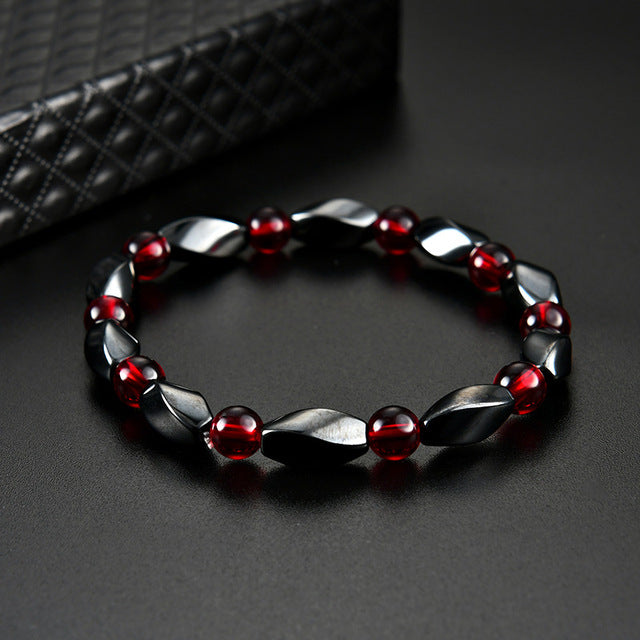 Body Slimming Weight Loss Anti-Fatigue Healing Bracelet Hematite Beads Stretch Bracelet Magnetic Therapy Bead Slim For Men Women