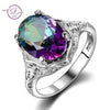 Load image into Gallery viewer, Genuine Rainbow Fire Mystic Topaz Ring 925 Sterling Silver Ring Fine Jewelry Gift For Women Lady Girls Wholesale