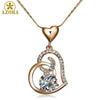 AZORA Rose Gold Color Clear Stellux Austrian Crystals Double Heart Pendant Necklace for Valentine's Day Gift of Love TN0009 - CyberMarkt