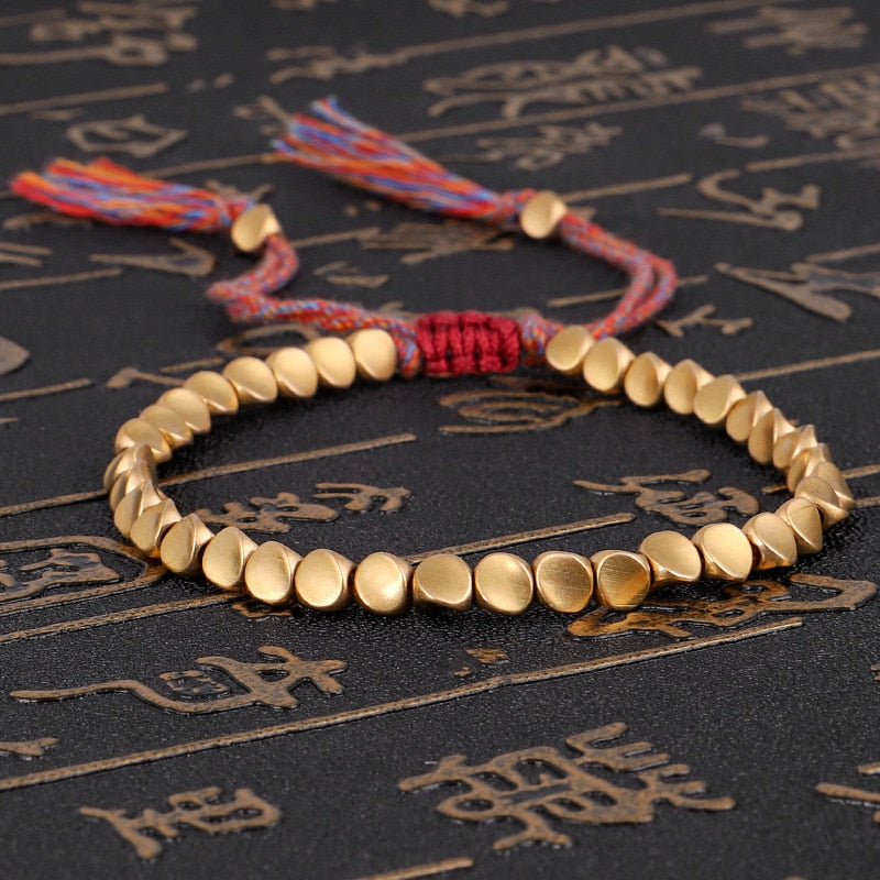 Handmade Tibetan Buddhist Bracelets On Hand Braided Copper Beads Lucky Rope Bracelet &amp; Bangles For Women Men Dropshiping