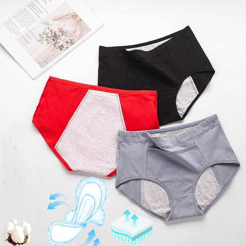 Women's underwear leakage-proof absorbent menstrual pants women's underwear set cotton briefs waist warm 2021 women's underwear