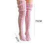Pink Warm Thigh High Socks For Ladies Girls New Fashion  Knee Socks Women Winter Sexy Knitted Long Socks Women Long Stockings - CyberMarkt