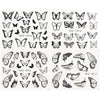 4pcs/Set Nail Butterfly Stickers Watercolor Decals Blue Flowers Sliders Wraps Manicure Summer Nail Art Decorations TRSTZ984-1017