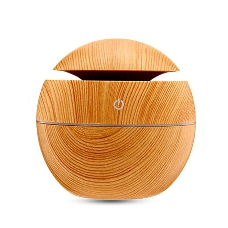 300ml Air Humidifier Wood Grain 7 Led Color Change Electric Usb Air Freshener for Home Essential Aromatherapy Mini Mist Maker