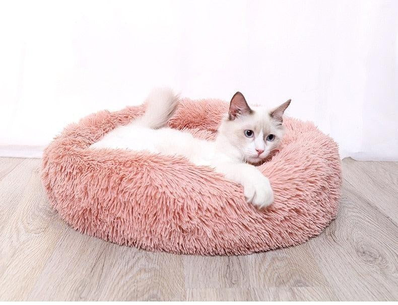 Round Cat Bed House Soft Long Plush Best Pet Dog Bed For Dogs Basket Pet Products Cushion Cat Pet Bed Mat Cat House Animals Sofa