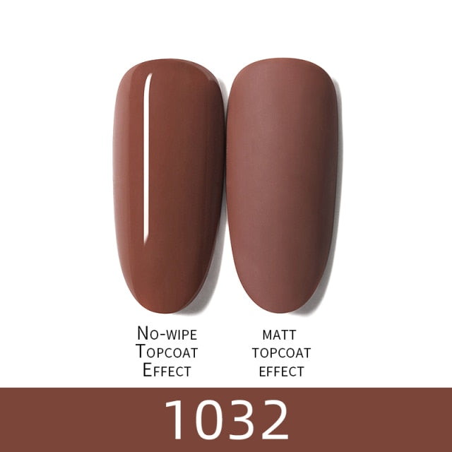 HNUIX 7ml Top Coat UV Nail Polish Matte Coffee Brown Color Nail Polish Dissolvable Series Chocolate Nail Paint Manicure Gel