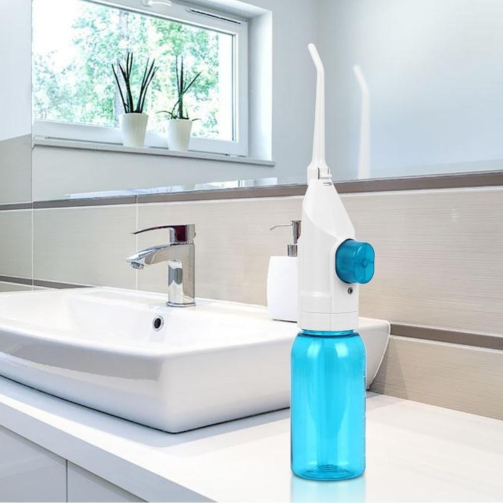 AZDENT 2pcs Nozzles Portable Oral Irrigator Pressure Dental Water Jet Flosser Nasal Irrigators Mouth Denture Tooth Cleaner 180ml - CyberMarkt