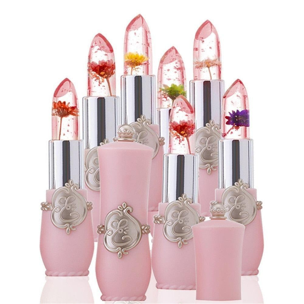 Lip Balm Chapstick Beauty Bright Flower Crystal Jelly Lipstick Magic Temperature Change Color Tinted Lipbalm Oil Cute Makeup - CyberMarkt