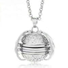 Expanding Photo Locket Necklace Silver Ball Angel Wing Pendant Memorial Gifts
