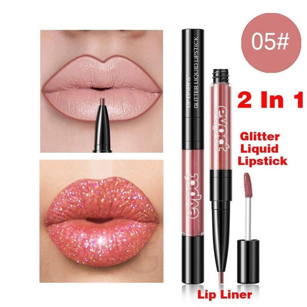 Lipstick Pearl Shining Double-end Lasting Lipliner Waterproof Lip Liner Stick Pencil 7 Colors Labiales Maquillaje Mujer