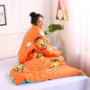 Winter Lazy Quilt with Sleeves Winter Quilt Home Bedding Printed Warm Winter Cotton Filling Family Blanket Cape Cloak Comforter - CyberMarkt