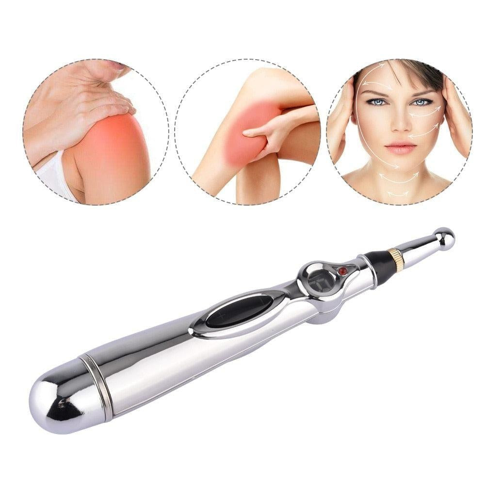 Electric Acupuncture Magnet Therapy Pen Acupuncture Pen 5 Massage Heads Body Massage Meridian Energy Pen Pain Relief 9 Gears - CyberMarkt