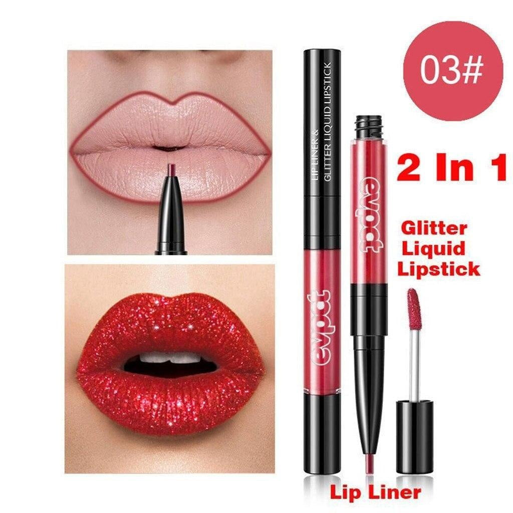 Lipstick Pearl Shining Double-end Lasting Lipliner Waterproof Lip Liner Stick Pencil 7 Colors Labiales Maquillaje Mujer