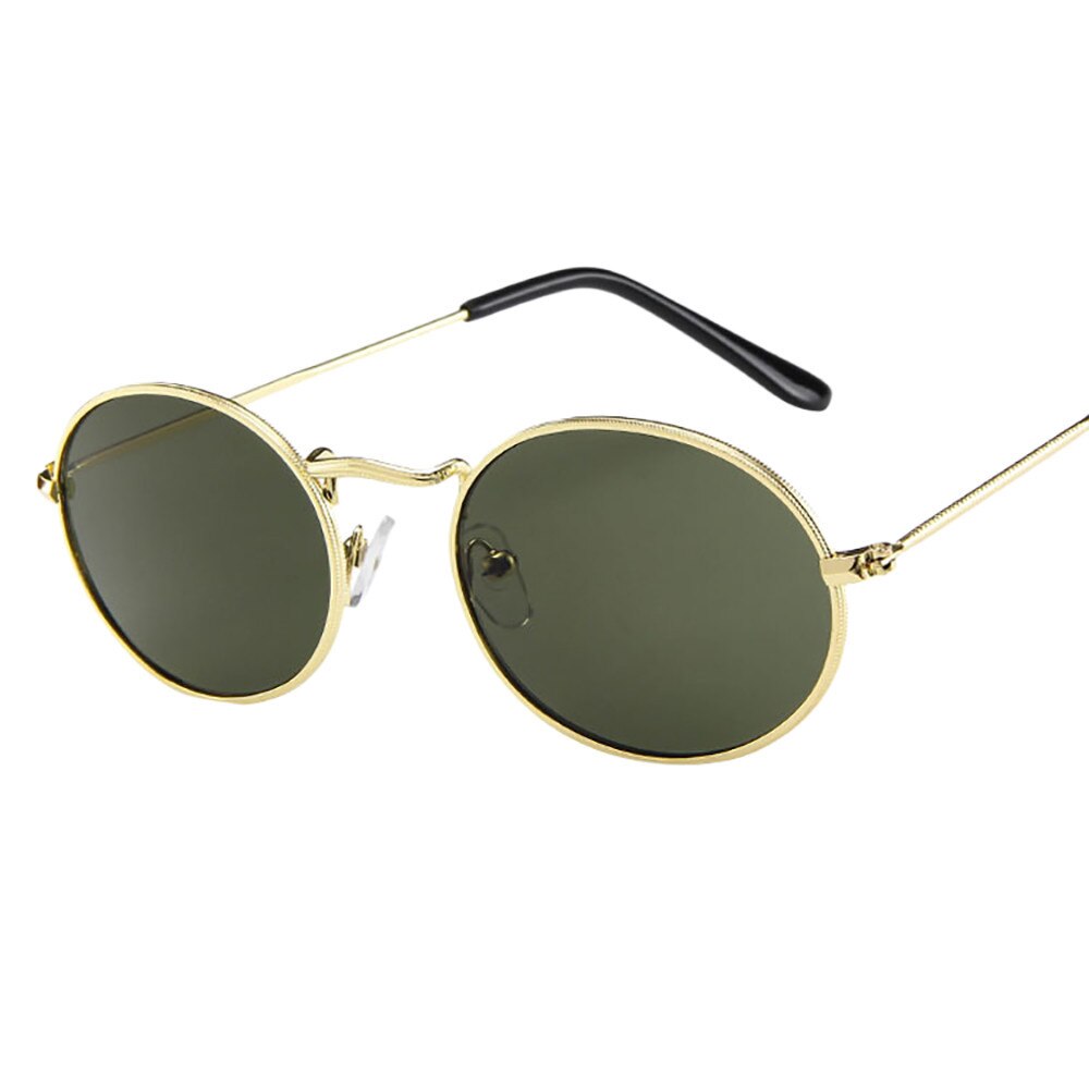 New Fashion Vintage Retro Oval Sunglasses Ellipse Metal Frame Glasses Trendy Fashion Shades Glasses Women/Men Anti-UV - CyberMarkt