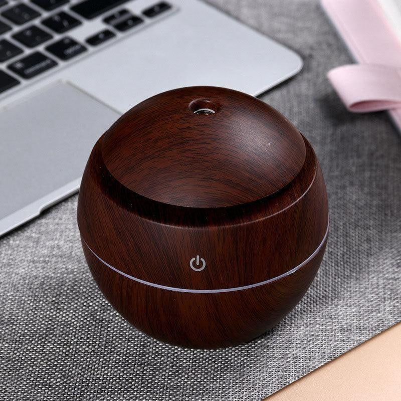 300ml Air Humidifier Wood Grain 7 Led Color Change Electric Usb Air Freshener for Home Essential Aromatherapy Mini Mist Maker