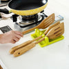 Kitchen Heat Resistant Silicone Spoon Rest Cooking Utensil Spatula Holder Pot Clips - CyberMarkt