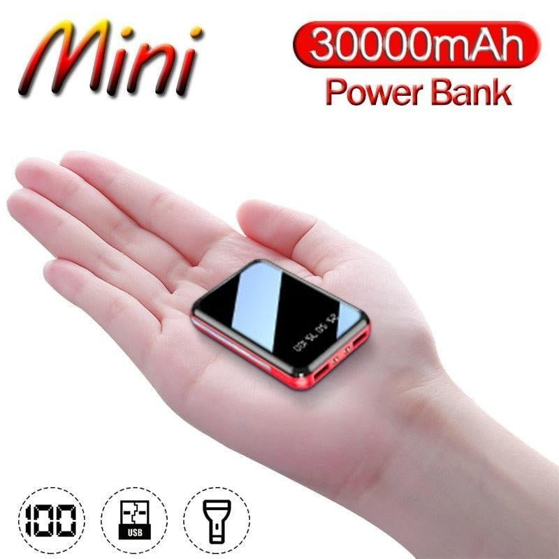 Power Bank 30000mAh Mini Portable Phone Fast Charger USB Charging Charger External Battery Pack for Samsung Xiaomi Iphone - CyberMarkt