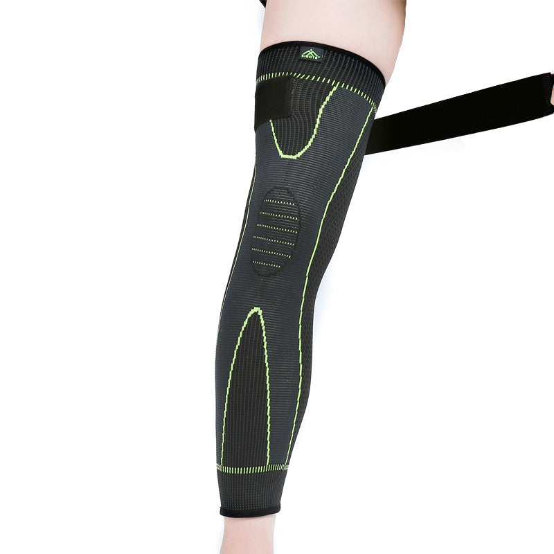 New style simple elasticity sports safety series green stripe legwarmer leg protect  knee sleeve