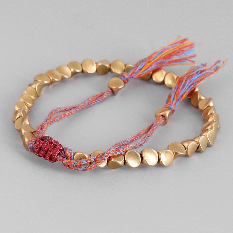 Handmade Tibetan Buddhist Bracelets On Hand Braided Copper Beads Lucky Rope Bracelet &amp; Bangles For Women Men Dropshiping