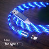Magnetic charging Mobile Phone Cable Flow Luminous Lighting cord charger Wire for Samaung LED Micro USB Type C for iphone