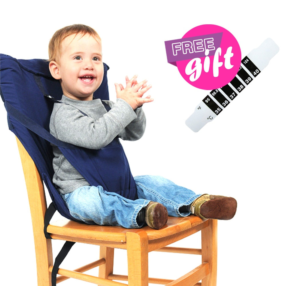 Portable Baby Lunch Dining Chair Travel Foldable Infants Feeding High Chair Infant Safety Harness Belt Kids Baby Eating Chairs