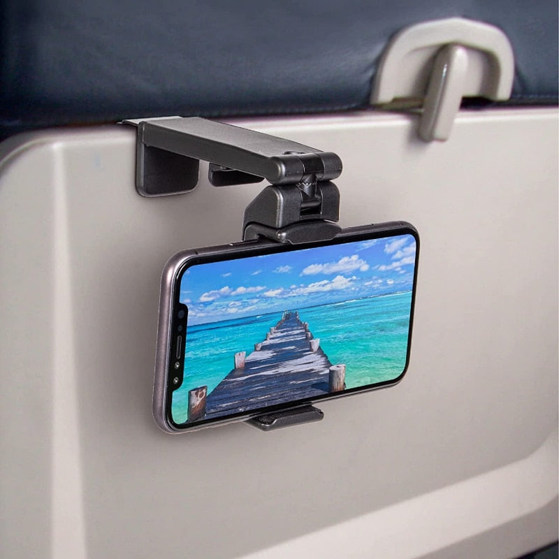 Universal Airplane Phone Holder Portable Travel Stand Desk Flight Foldable Rotatable Selfie Holding Train Seat Stand Support