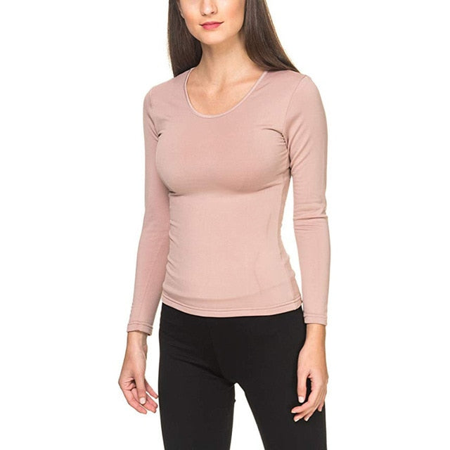 Thermal Underwear Top For Women Solid Warm Long Intimates Seamless Autumn Winter Thermal Underwear ropa termica mujer 2020 New