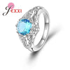 European American Explosion 925 Sterling Silver Vintage Ring Natural Aquamarine Zircon Openwork Pattern Party Jewelry