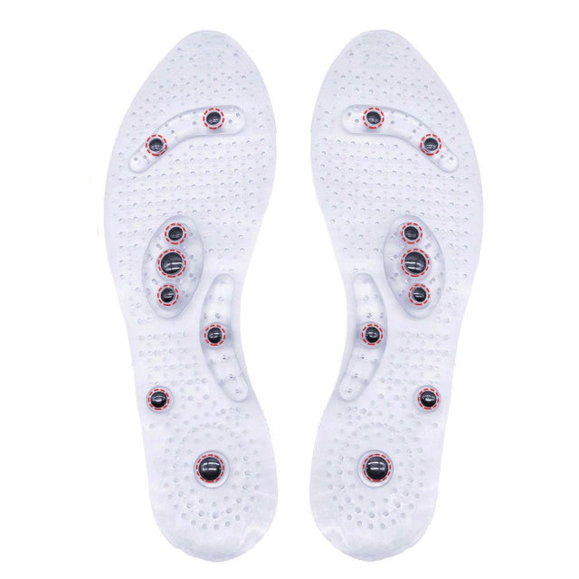 Unisex Magnetic Massage Insoles Foot Acupressure Shoe Pads Therapy Slimming Insoles for Weight Loss Transparent