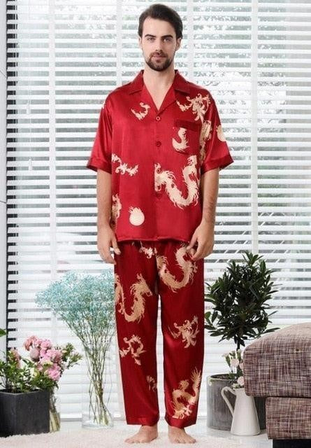 Couple Silk Satin Pajamas Pyjamas Set Long Sleeve Sleepwear Pijama Pajamas Suit Women And Man Sleep 2PC Set Loungewear Plus Size