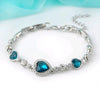 Load image into Gallery viewer, FAMSHIN Hottest Womens Ladies Crystal Rhinestone Bangle Ocean Blue Bracelet Chain Heart Jewelry Party Gifts