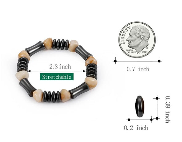 Body Slimming Weight Loss Anti-Fatigue Healing Bracelet Hematite Beads Stretch Bracelet Magnetic Therapy Bead Slim For Men Women
