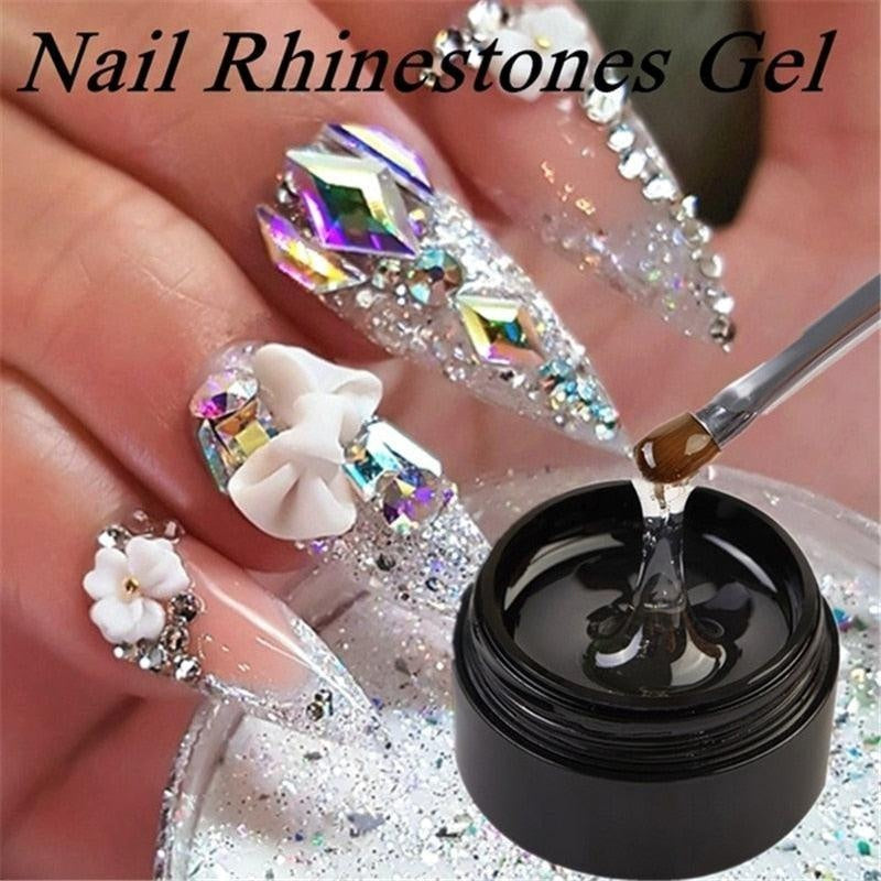 Nail Art Rhinestone Gel Glue Super Sticky Adhesive UV Gel Nail Polish Glue for DIY Nail Art Crystal Gems Jewelry Decoration
