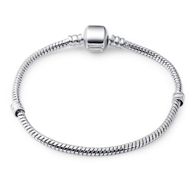 ELESHE Luxury Brand Women Bracelet Silver Color Crystal Charm Bracelet for Women DIY Beads Bracelets & Bangles Jewelry Gift