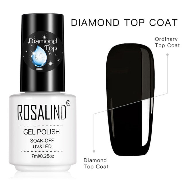 ROSALIND Crackle Gel Nail Polish Hybrid Lacquer Base Primer of Nail Gel Set For Manicure UV Led Semi Permanent Base Top Coat