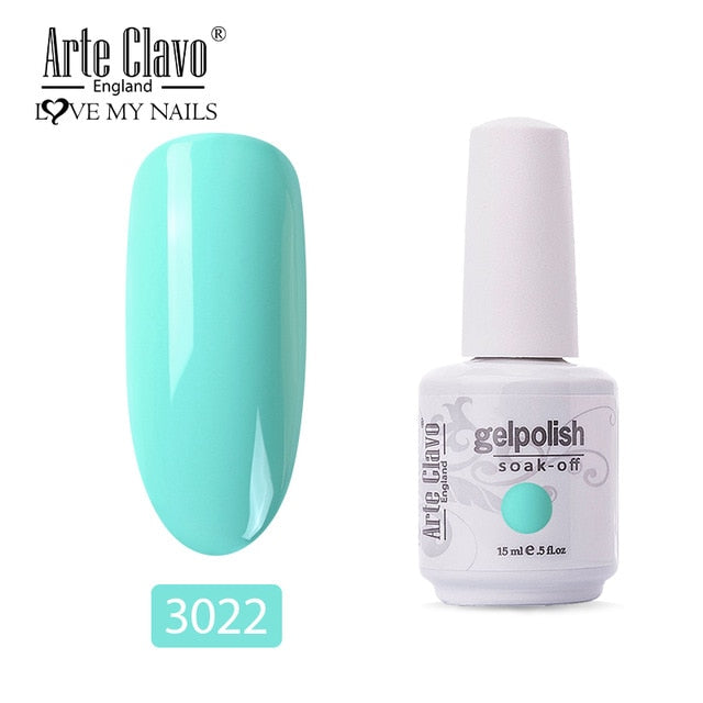 Arte Clavo 15ML Nail Gel Summer Series Colorful Soak Off UV Gel Varnish For Nails Semi Permanent Nail Art Glue Gel Lacquer