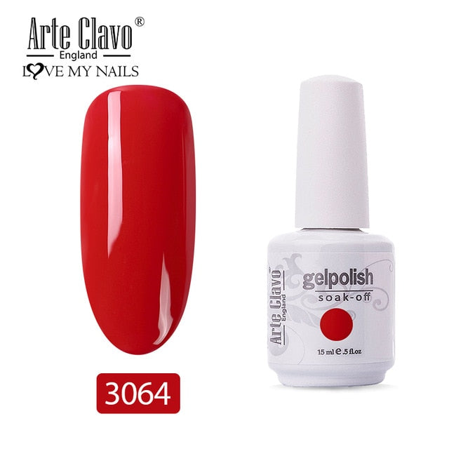 Arte Clavo 15ML Nail Gel Summer Series Colorful Soak Off UV Gel Varnish For Nails Semi Permanent Nail Art Glue Gel Lacquer