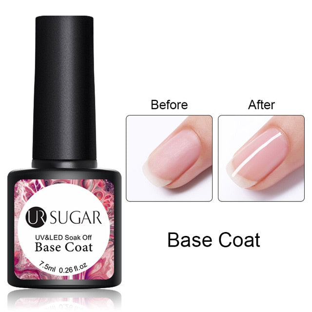 UR SUGAR Nude Glitter Gel Nail Polish Varnish Pink Rose Gold Shimmer Soak Off UV LED Nails Gel Varnish for Manicures Set 7.5ml