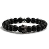 Load image into Gallery viewer, Couple Distance Black Lava Beads Handmade Bracelets Charm Crown Men&#39;s Natural Stone Bracelet Women Yoga Jewelry Gift