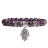 Handmade Natural Stone Lotus Ohm Buddha Beads Bracelet Pink Zebra Stone Lotus Charm Bracelet for Women Men Yoga  Jewelry Gifts