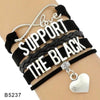 Load image into Gallery viewer, Infinity Love Support the Black All Black Lives Matter I can&#39;t Breathe Not One More Heart Leather Mens Bracelets for Women
