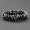 Load image into Gallery viewer, 2pcs Charm paired Bracelet for Men gold Crown Women&#39;s Bracelets Natural Stone Beads Wristband Boho Couple Bracelet Gifts Friends
